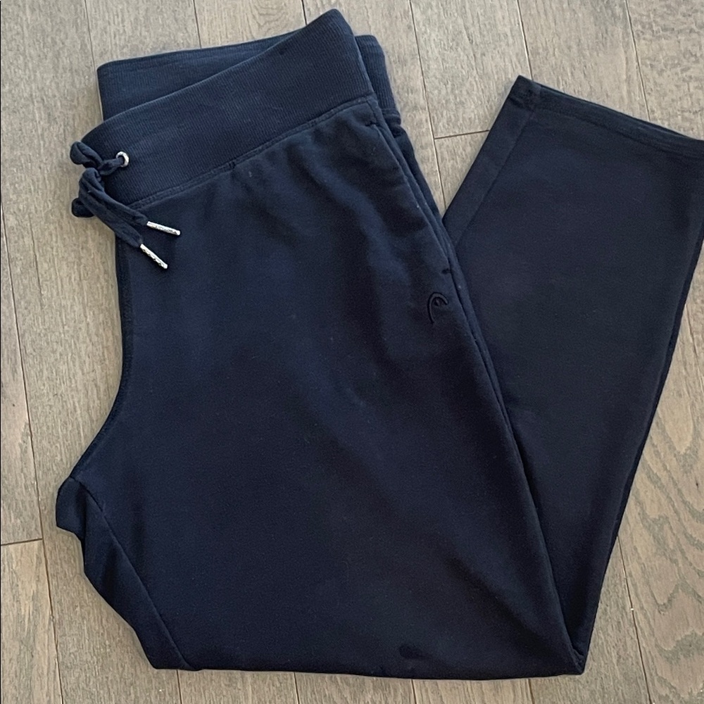 HEAD Black Heavyweight Fleece Lounge Jogger Pants Pockets Large